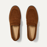 The Penny Loafer in ReVelvet Russet shown from the top.