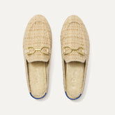 The Cozy Bit Loafer Mule in Moonlit Tweed shown from the top.