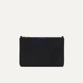 PLP |The Convertible Clutch in Black Espresso Open-Knit, shown from the front.