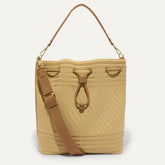 PDP |The Cinch Bucket Bag in Brown Butter Crochet shown from the front.