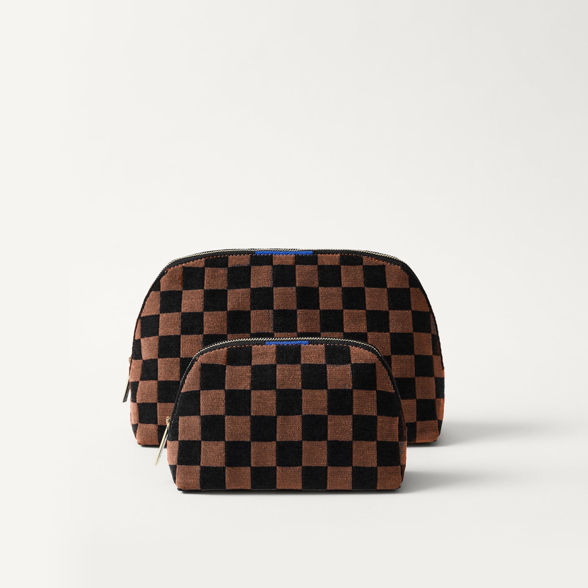 EXT | The Vanity Set in ReVelvet™ Umber Check shown from the front.