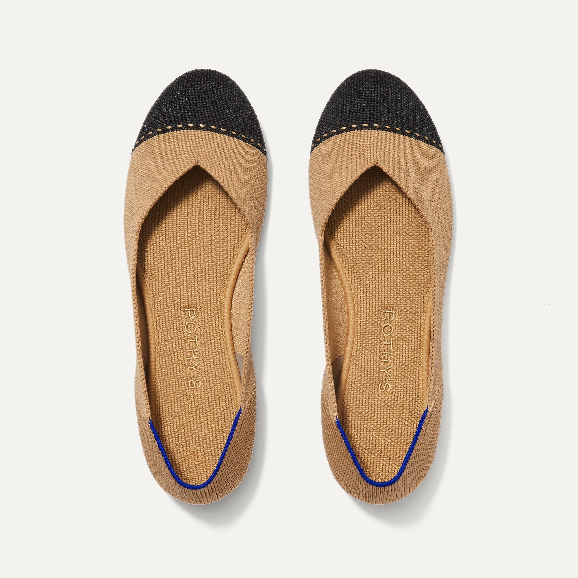 The Flat in Camel Captoe shown from the top. 
