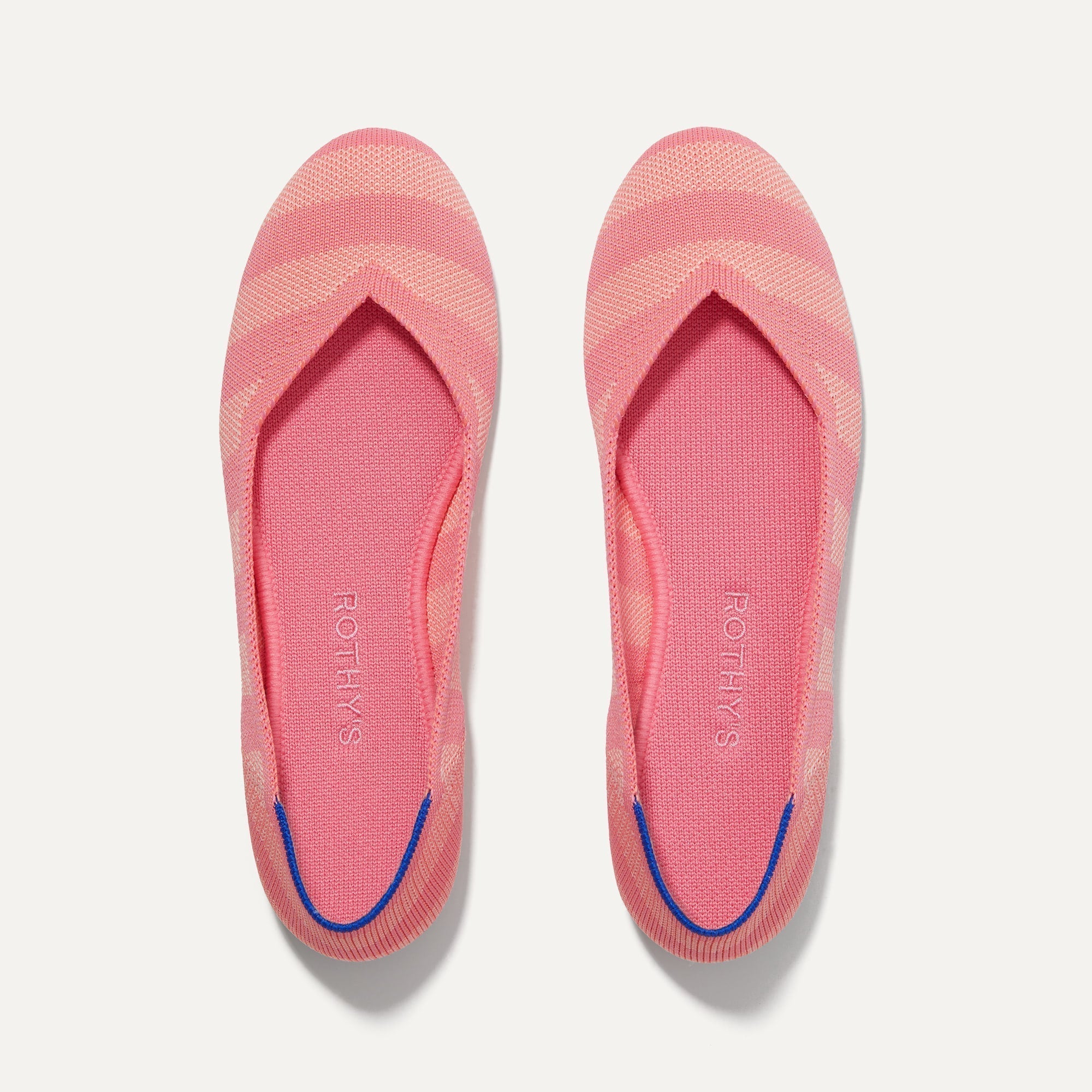 The Flat in Macaron Big Stripe shown from the top. 