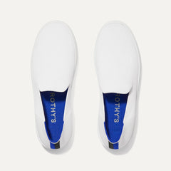 A pair of The slip-on Sneaker in Bright White shown from the top view.