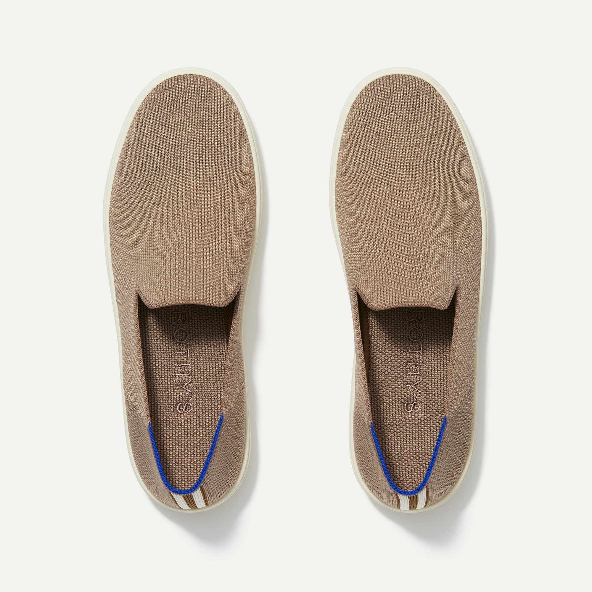 The Sneaker in Latte shown from the top. 