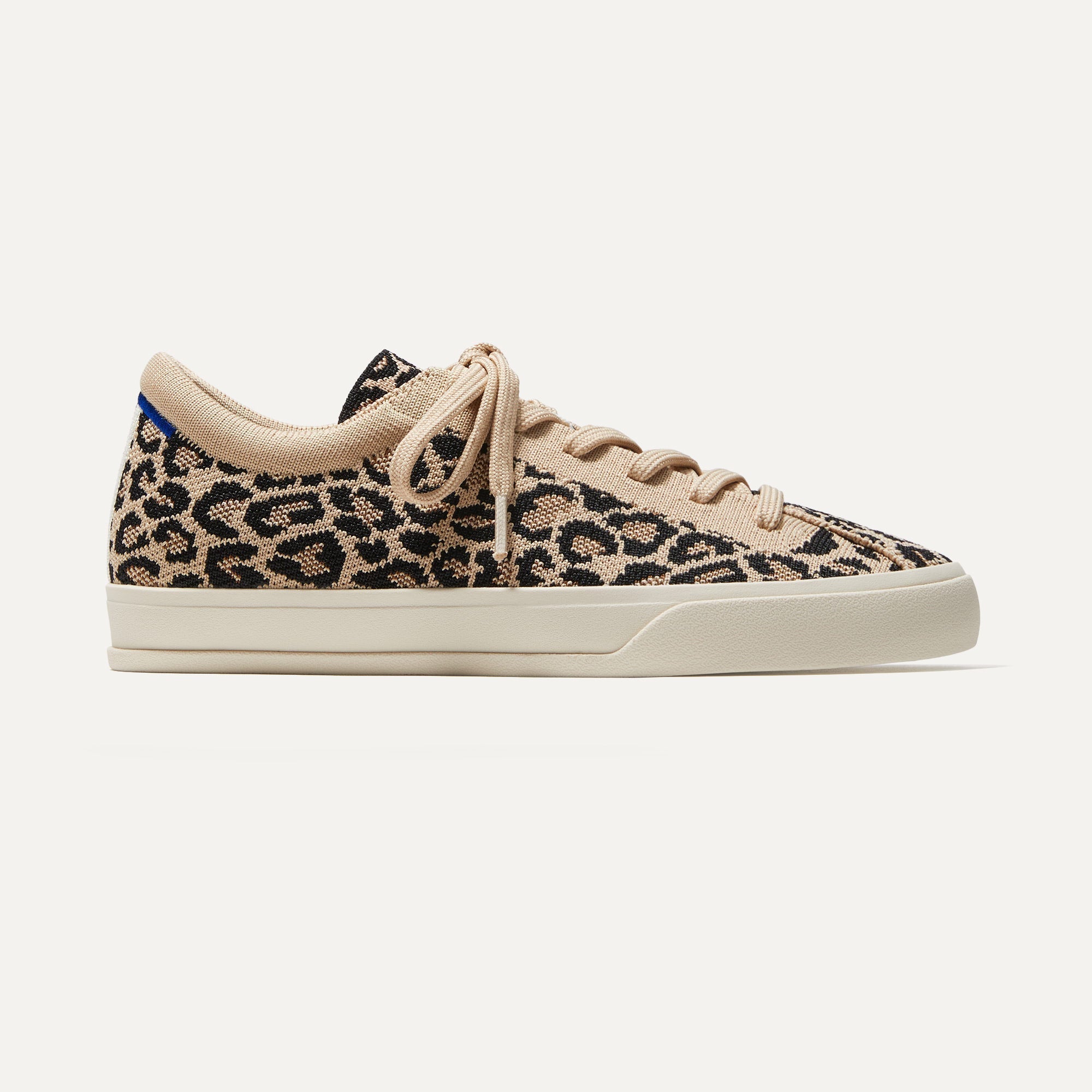 The Lace Up Sneaker in Little Desert Cat shown from the side. 