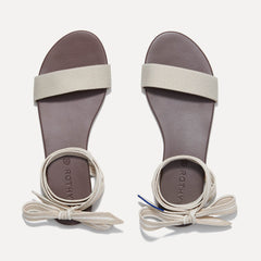 A pair of The Wrap slide sandals in Sandcastle shown from the top view.