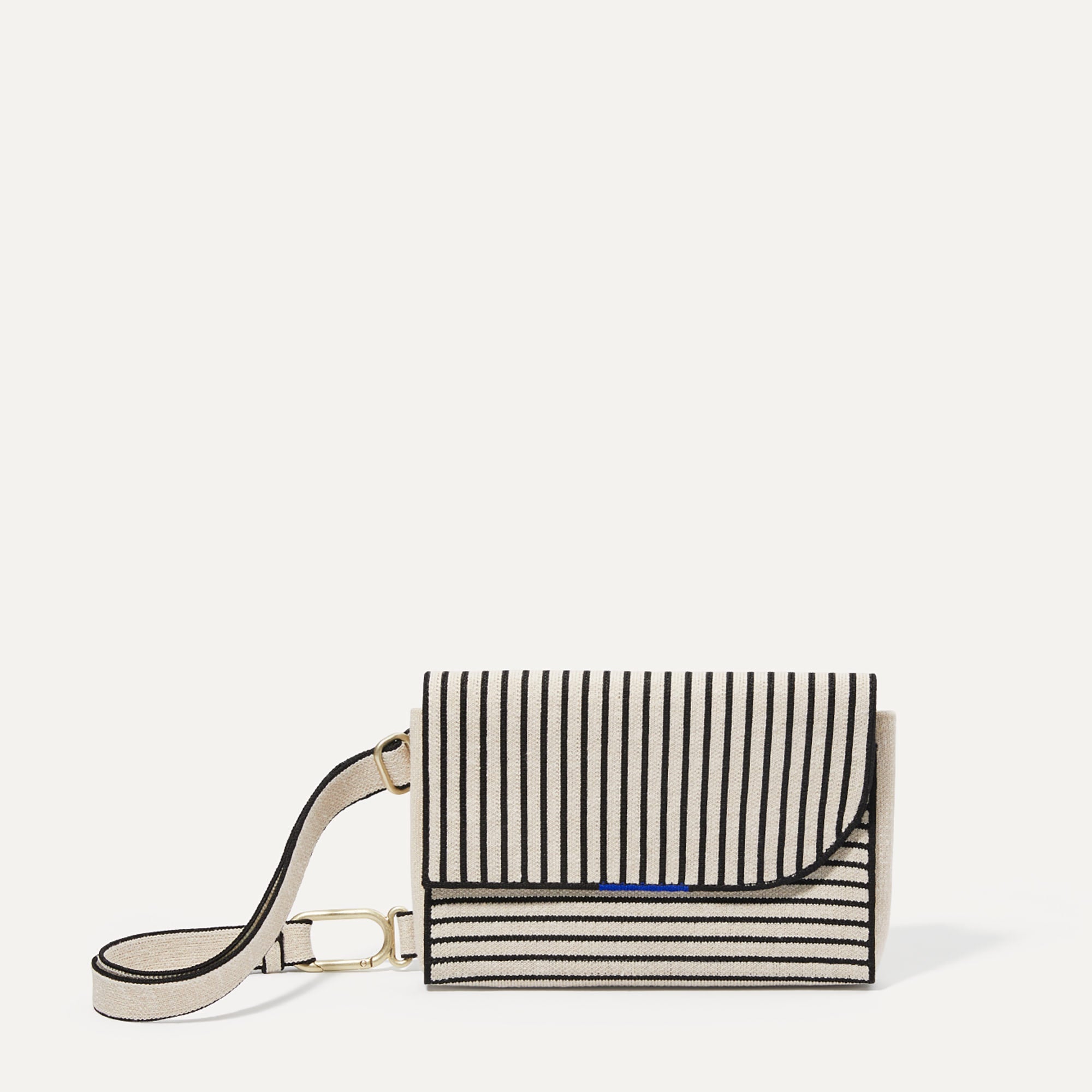PLP |The Hemp Belt Bag in Black & Beige shown from the front.