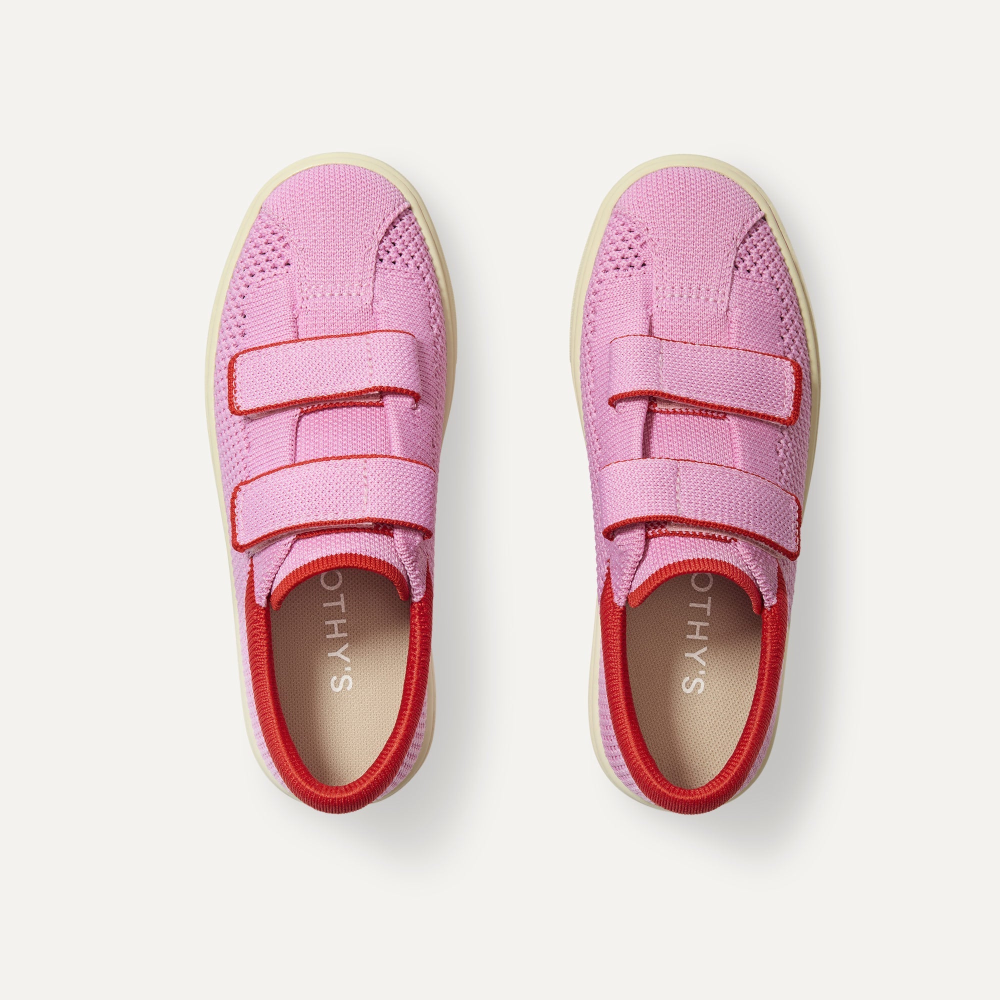 The Kids Strap Sneaker in Tutu Open-Knit shown from the top.