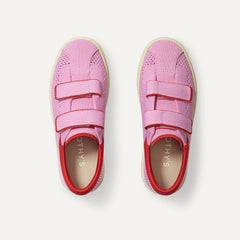 The Kids Strap Sneaker in Tutu Open-Knit shown from the top.