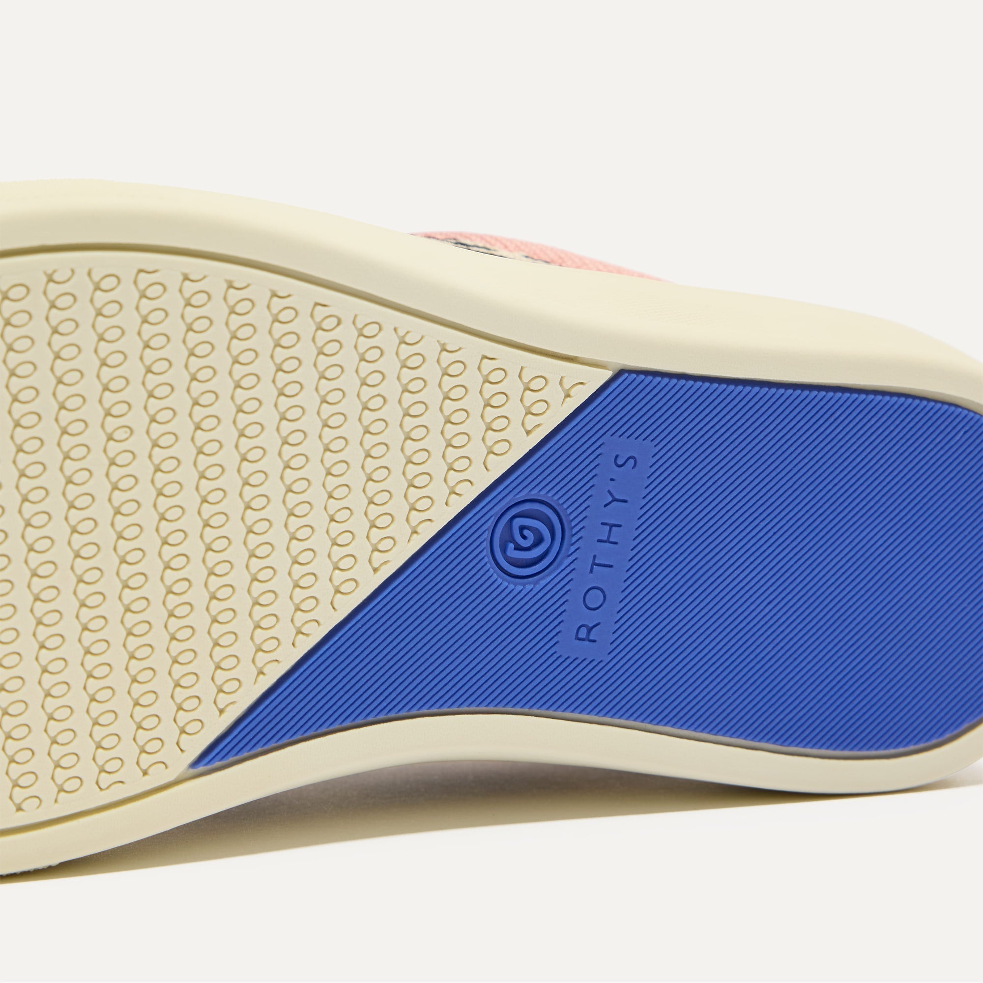 The sole of The Kids Strap Sneaker in Cat Blush.