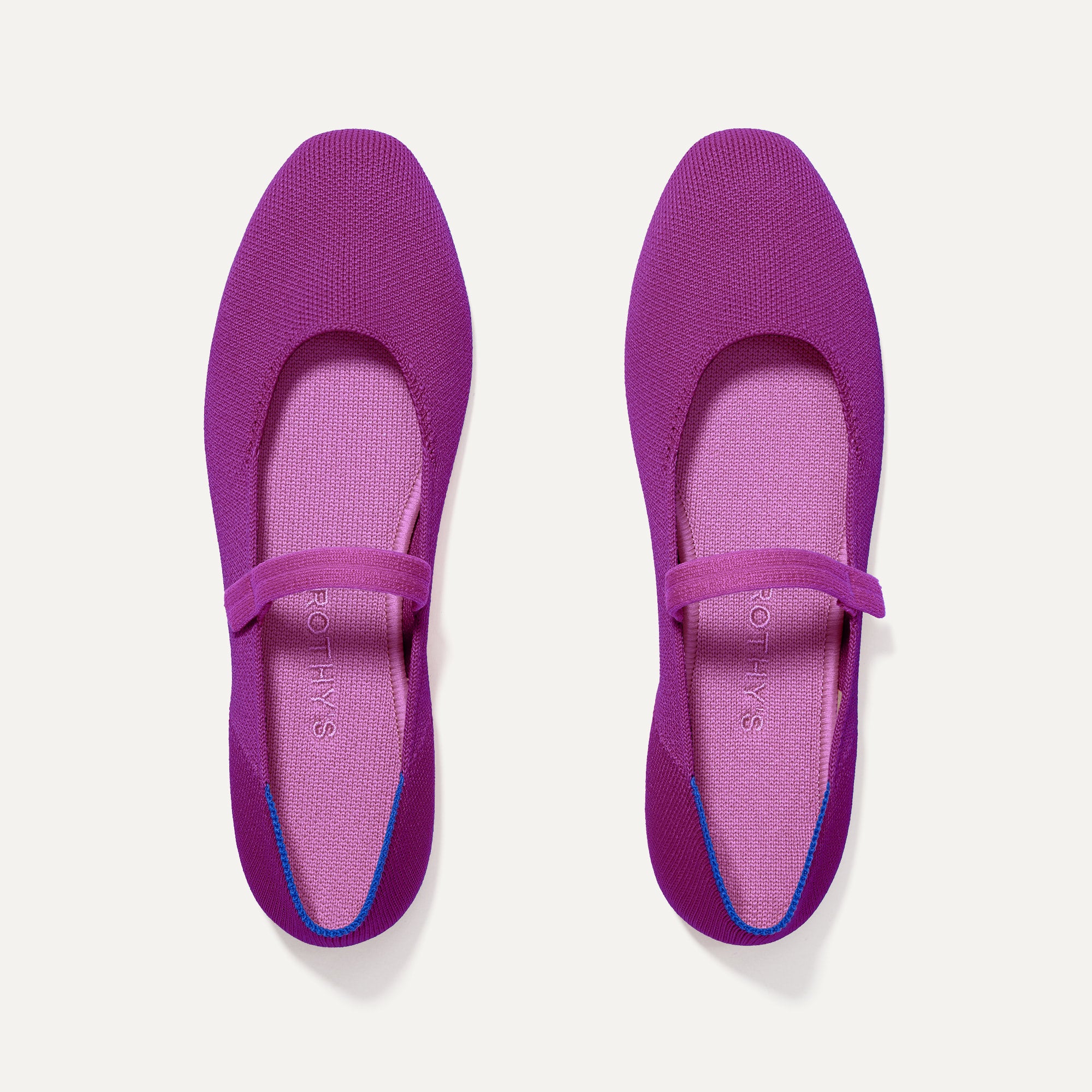 The Square Mary Jane in Wild Orchid shown from the top. 