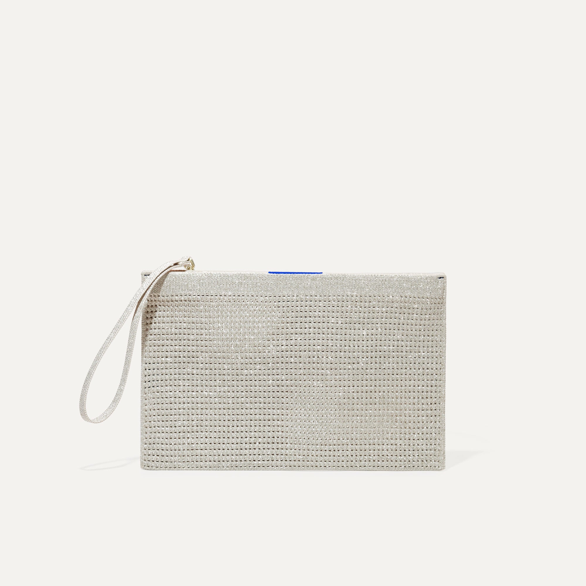 PLP |The Wallet Wristlet in Diamond Metallic, shown from the front.