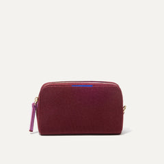 PLP |The Mini Universal Pouch in Collegiate Currant shown from the front.