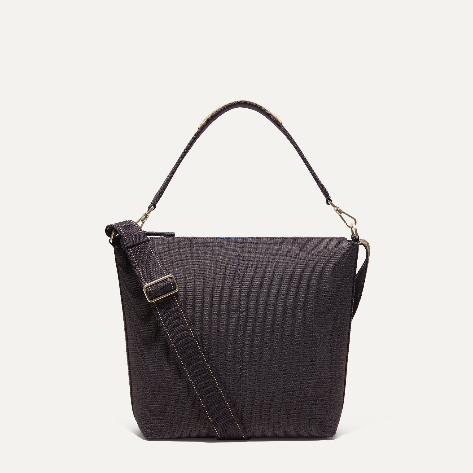 PLP |The Mini Zip Bucket in Ink and Ivory shown from the front.