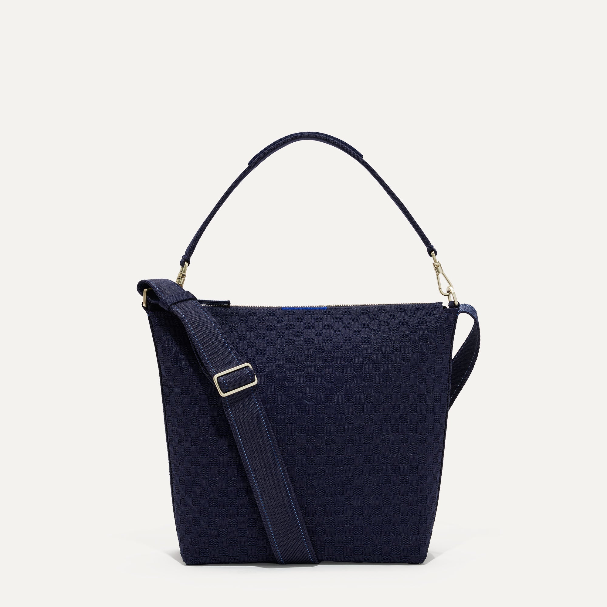 PLP |The Mini Zip Bucket in Nautical Navy shown from the front.