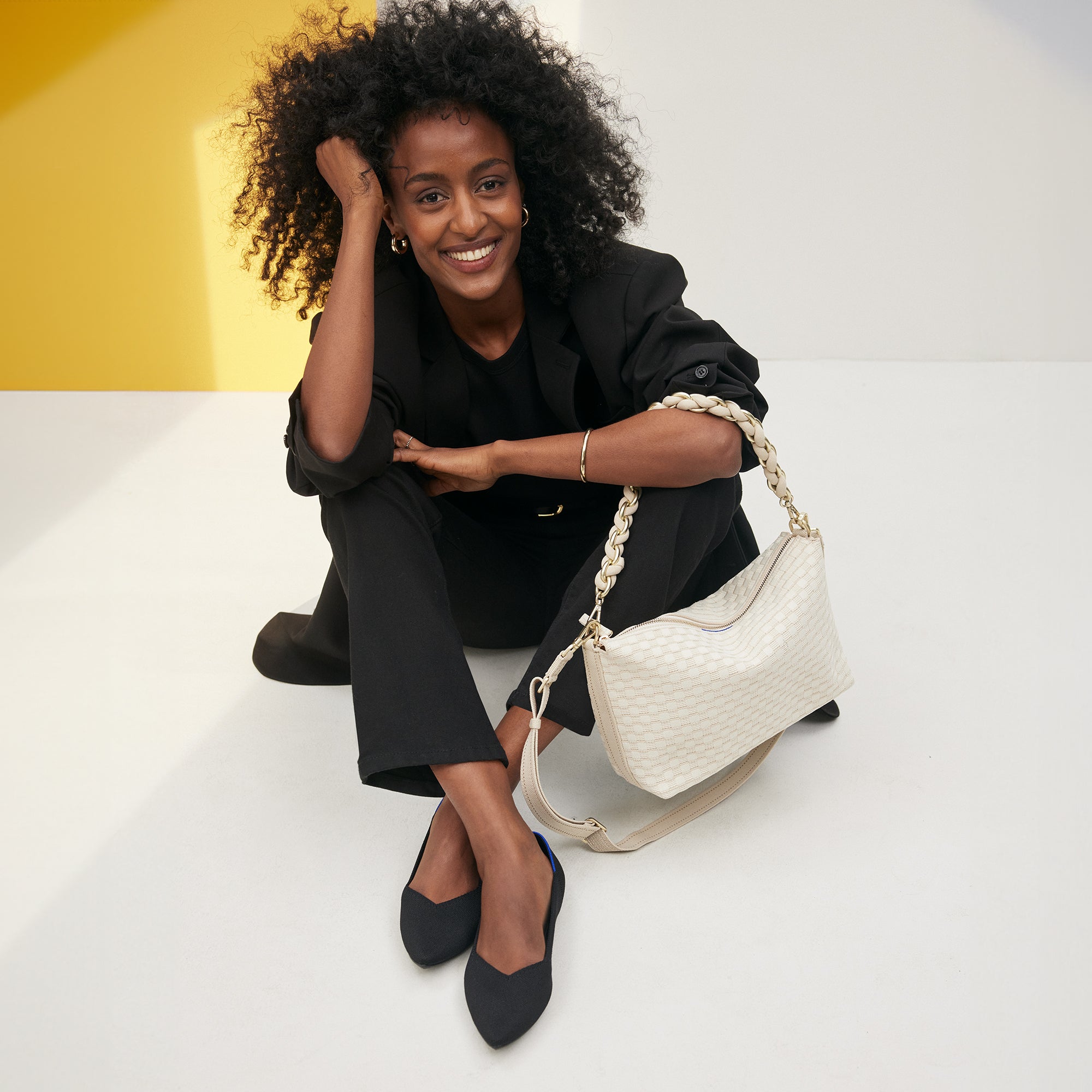 hover | Overlay:: Shown with The Shoulder Strap (sold separately.) | Alt:: The Daily Crossbody in White Sand paired with The Shoulder Strap in White.