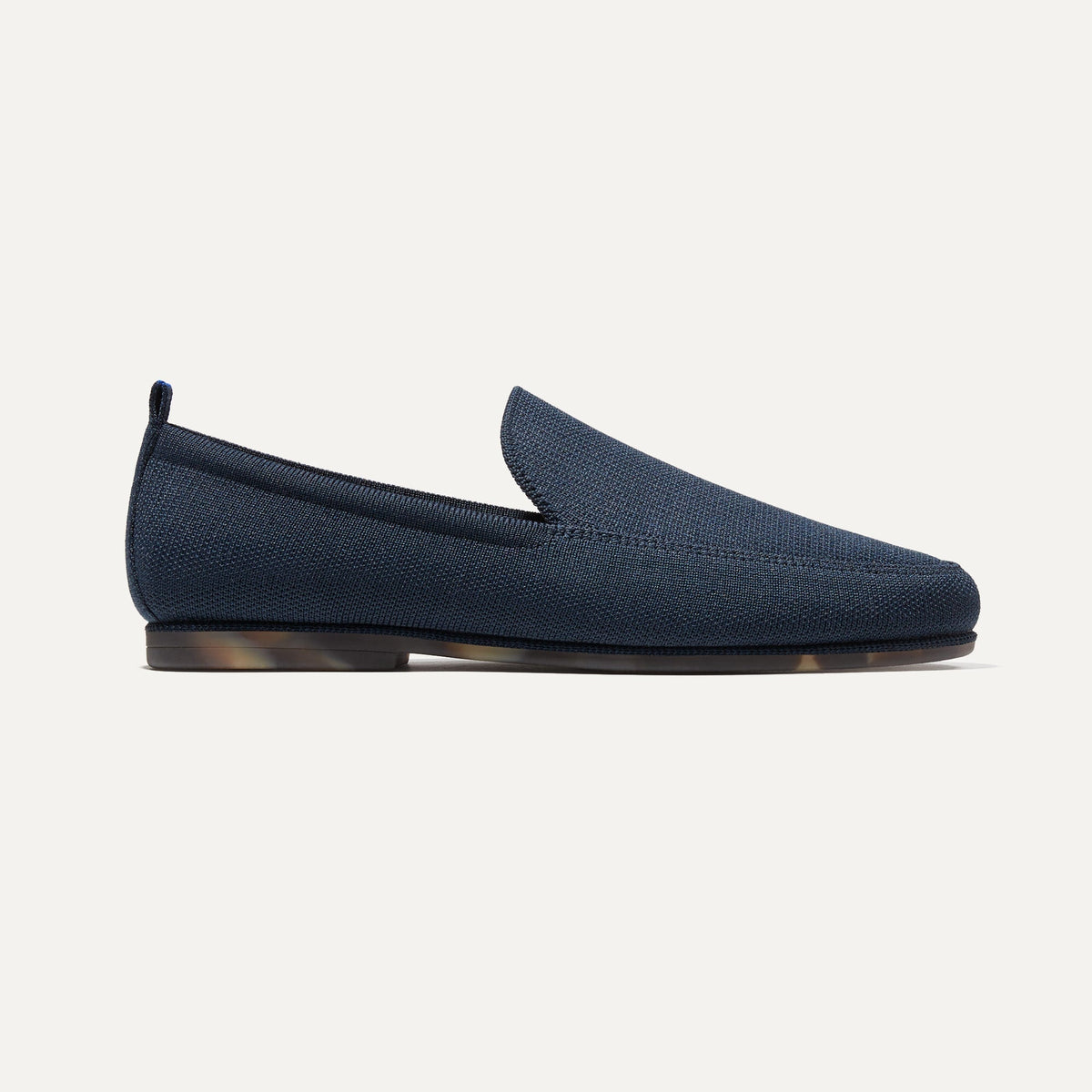 side | The Ravello Loafer in Navy shown from the side.
