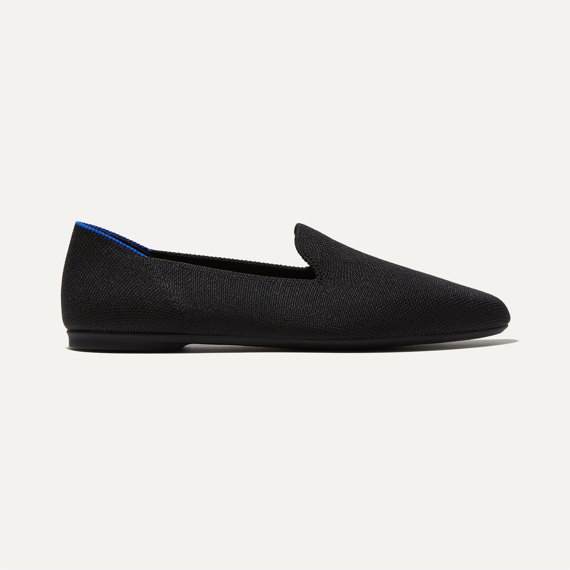 side | The Almond Loafer in Black shown from the side.