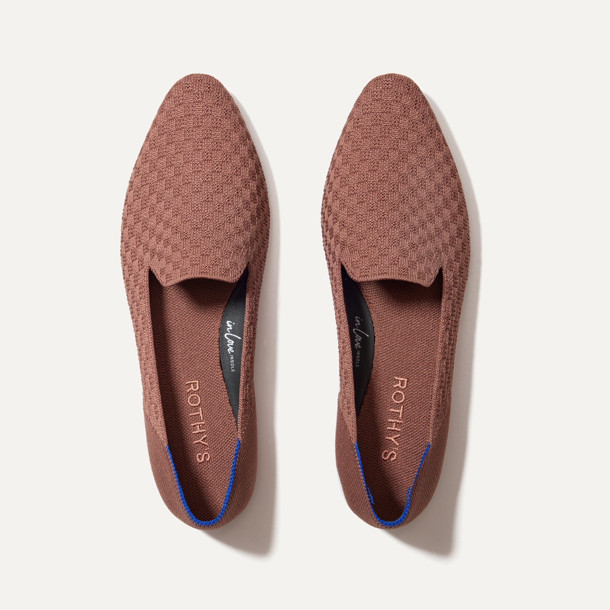The Almond Loafer in Hazel Basketweave shown from the top. 