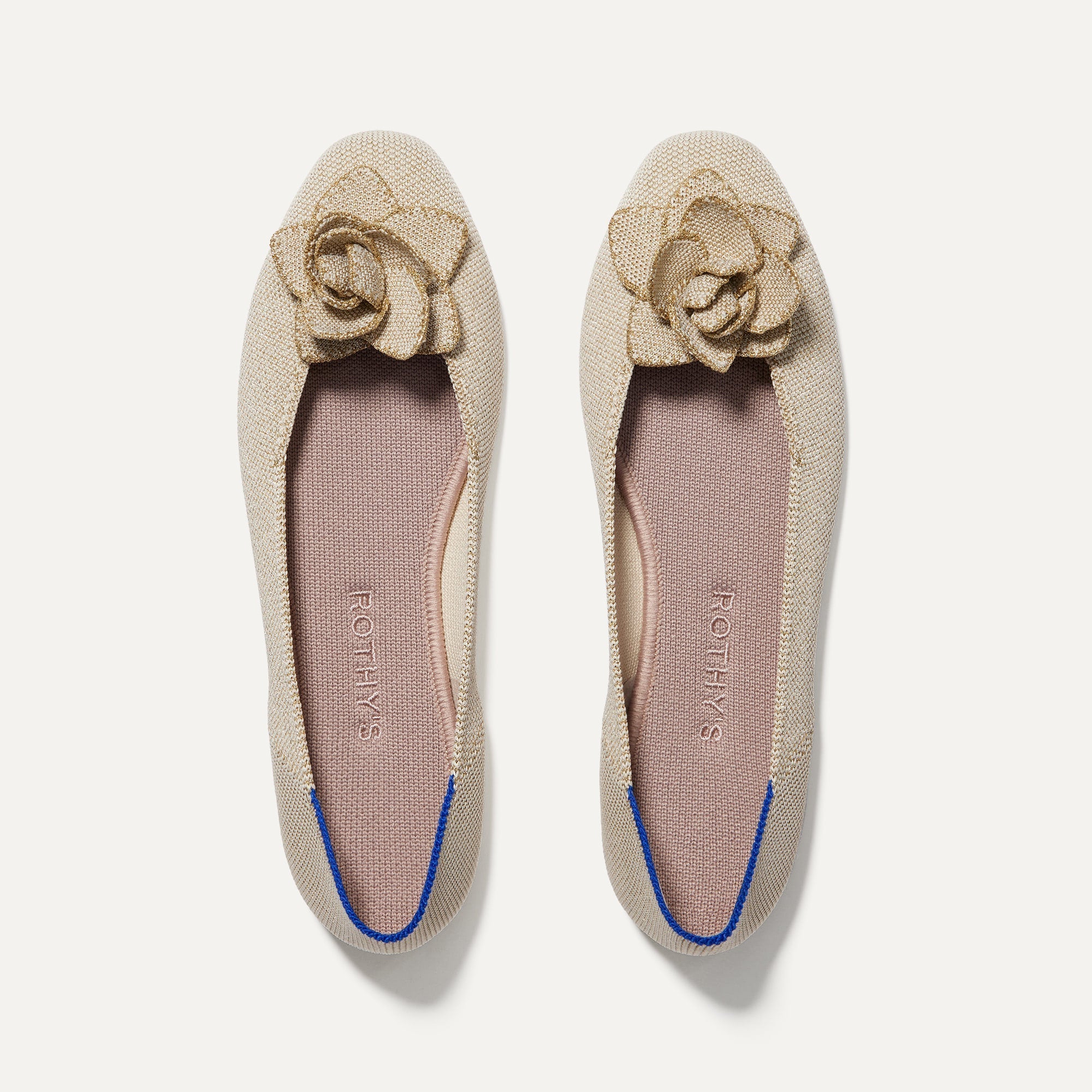 The Petal Square in Light Gold Metallic shown from the top.