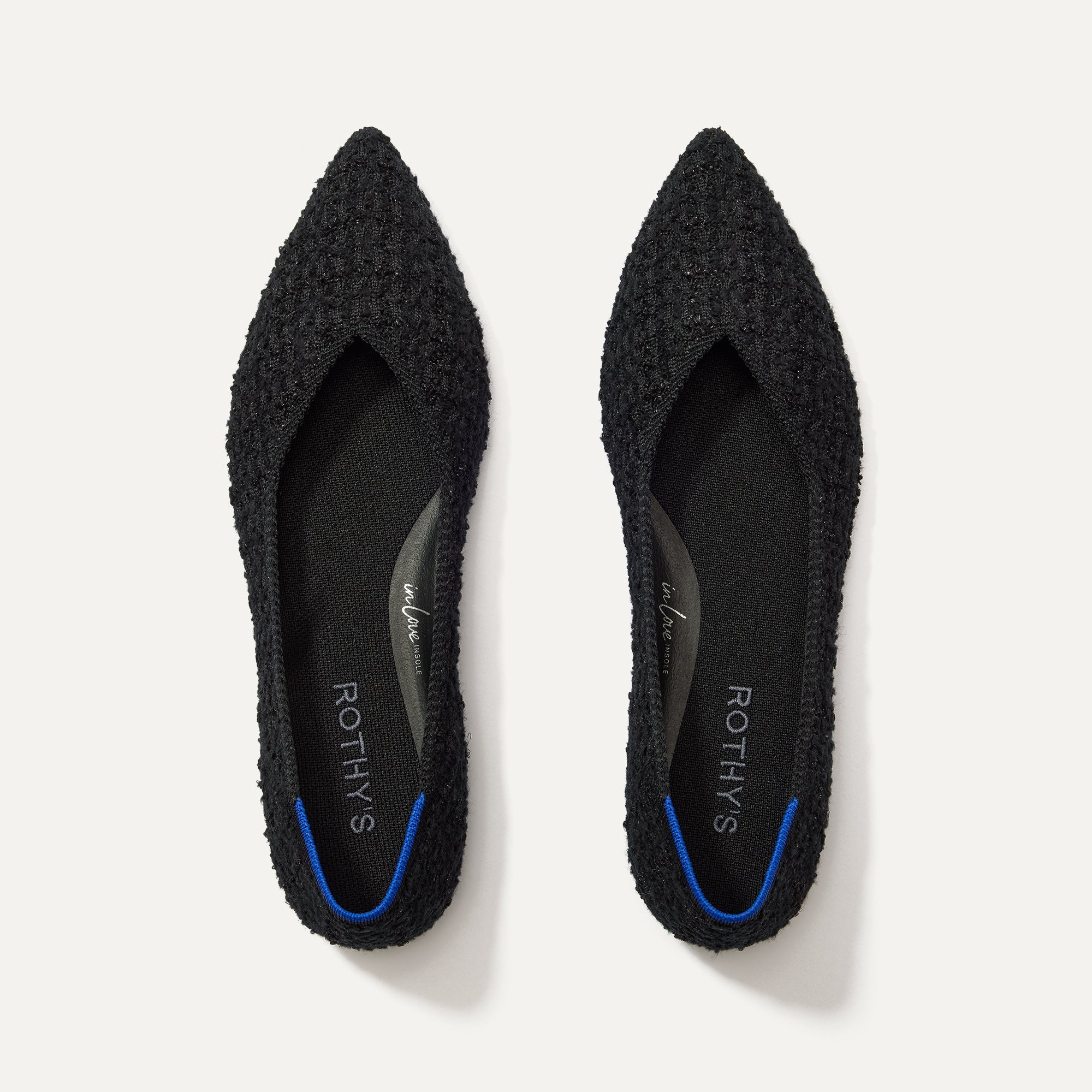 The Point II in Black Bouclé shown from the top.