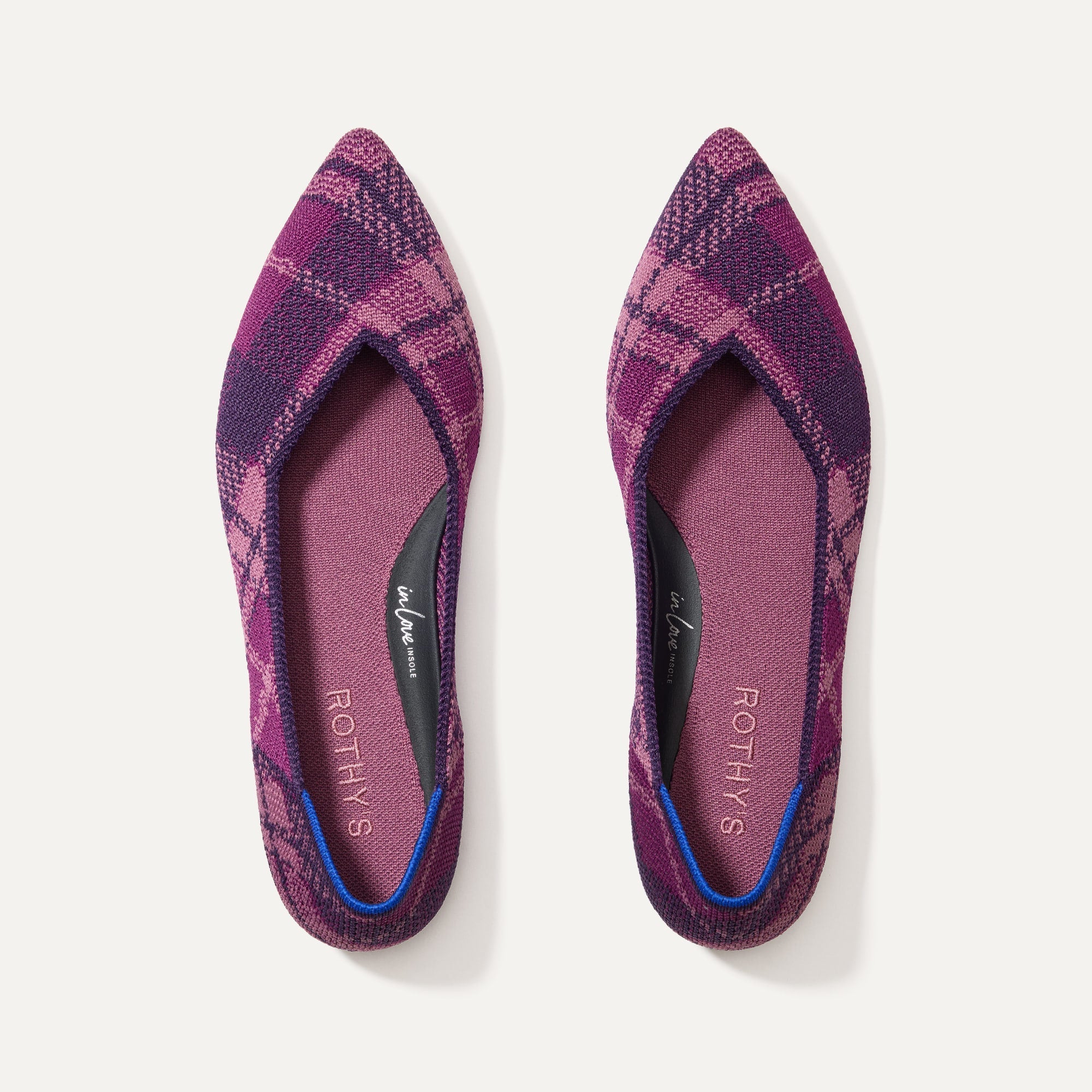 The Point II in Purple Plaid shown from the top.