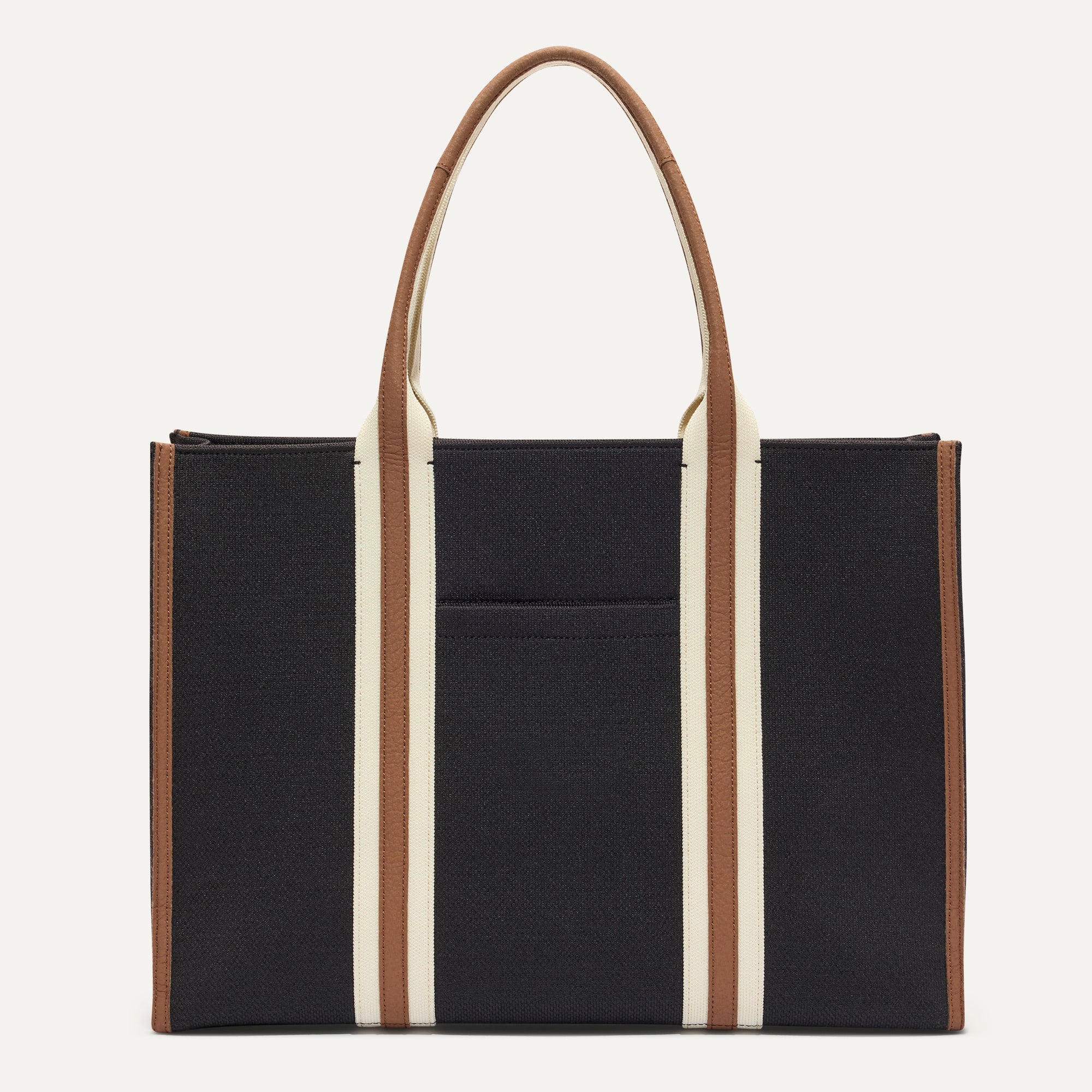PDP |The Classic Tote in Black Coffee, shown from the front.