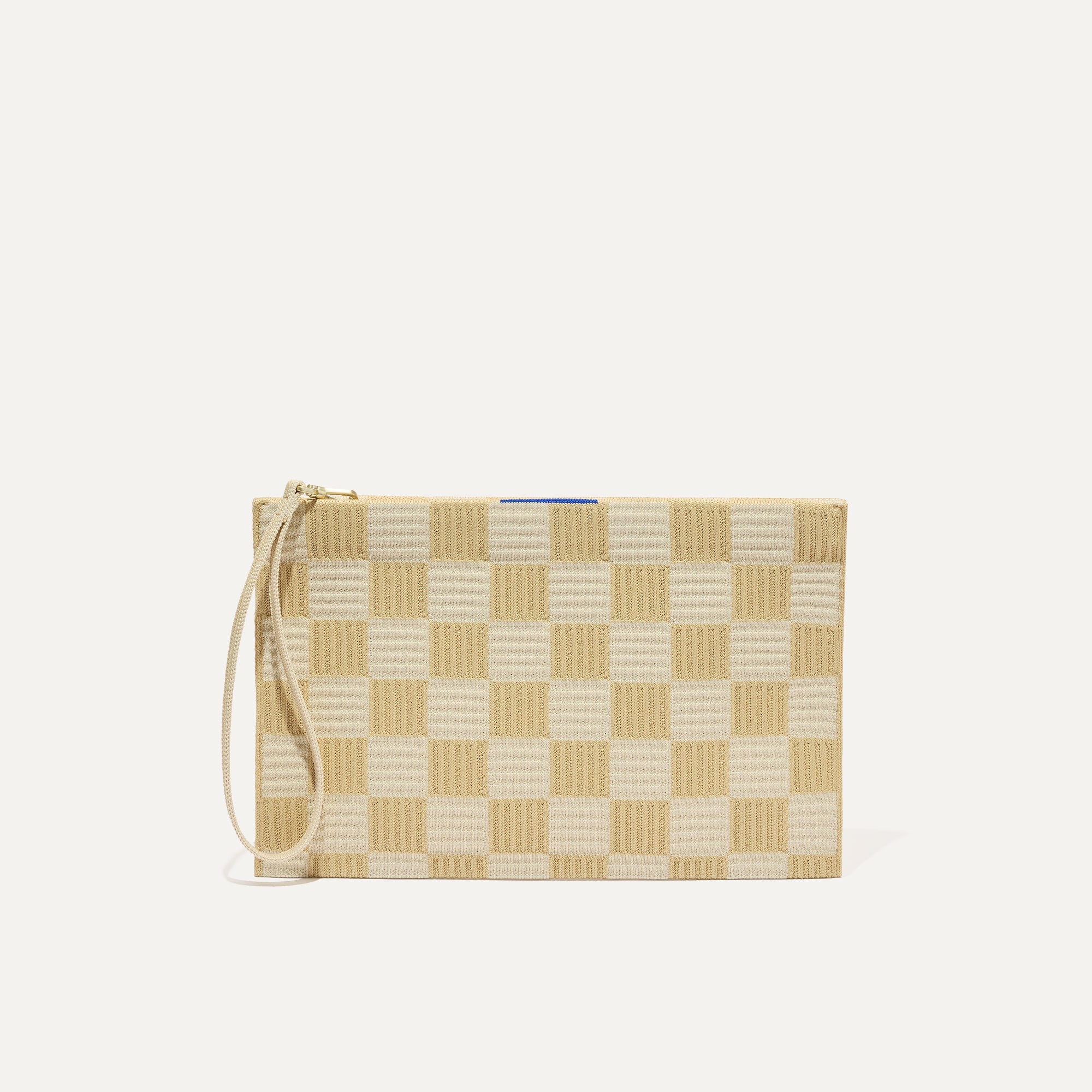 PLP |The Wristlet in Checker Sand shown from the front. 
