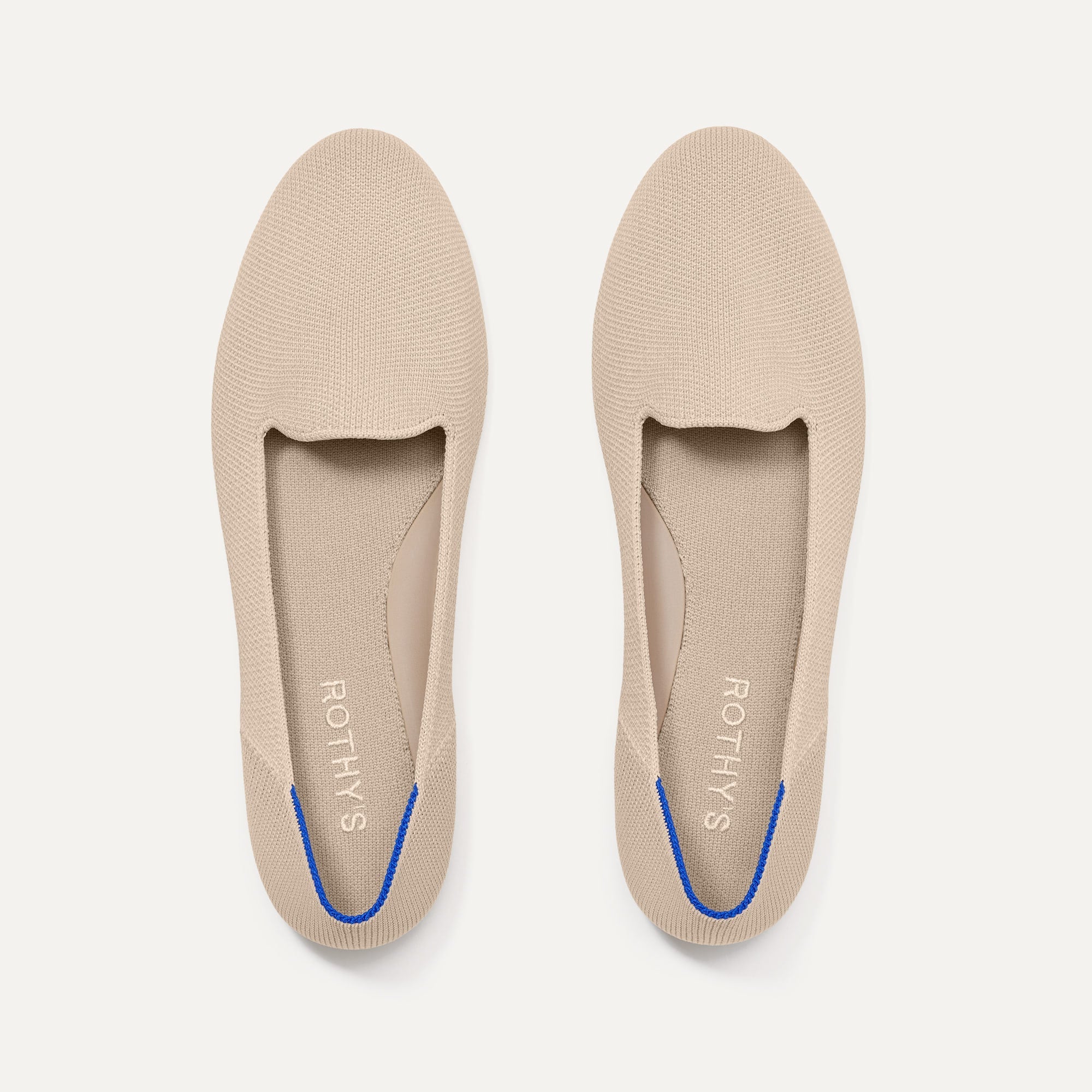 The Lounge Loafer in Cream shown from the top. 