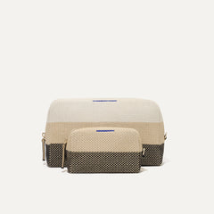 PLP |The Universal Pouch Set in Coco shown from the front.