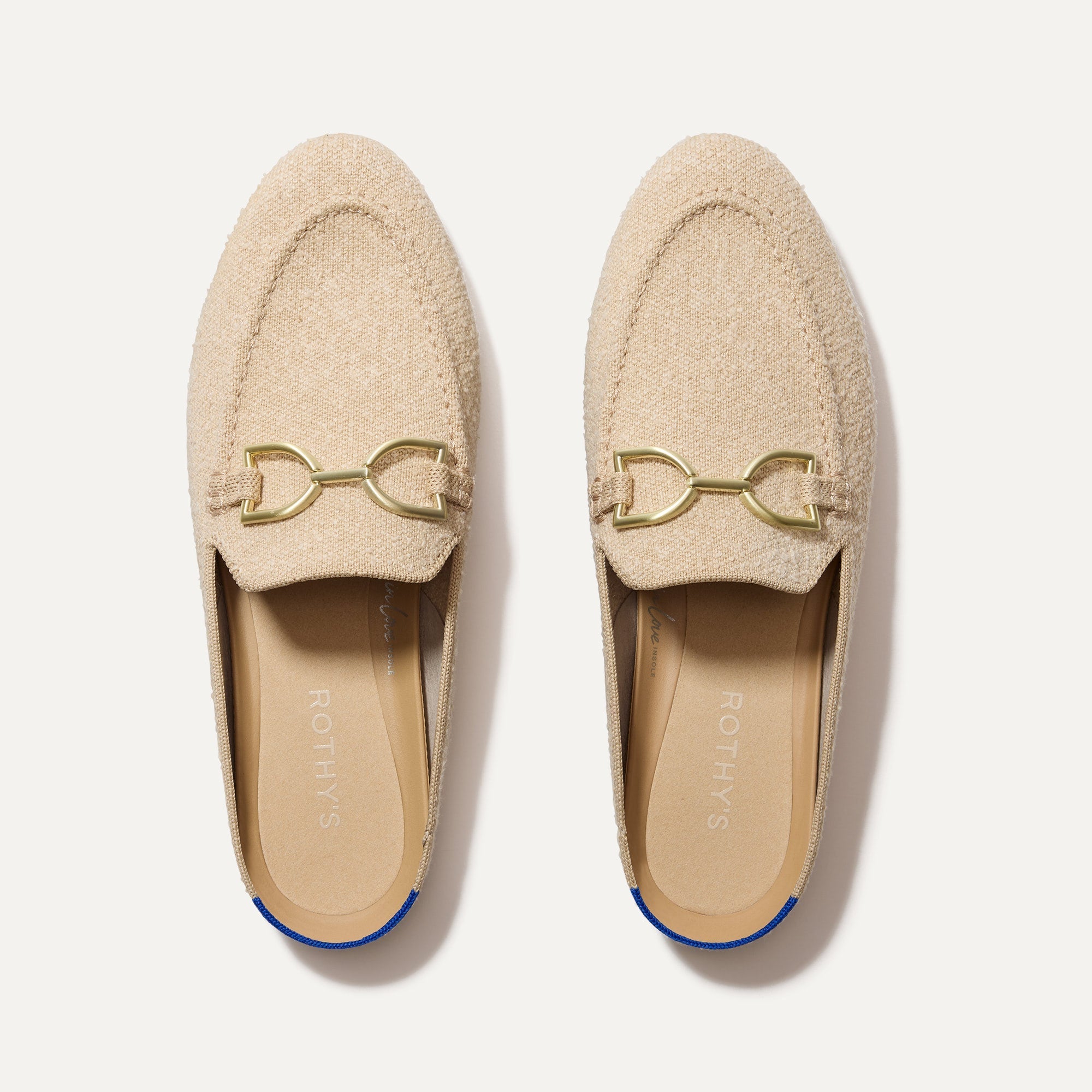 The Double Bit Loafer Mule in Bunny Bouclé shown from the top. 