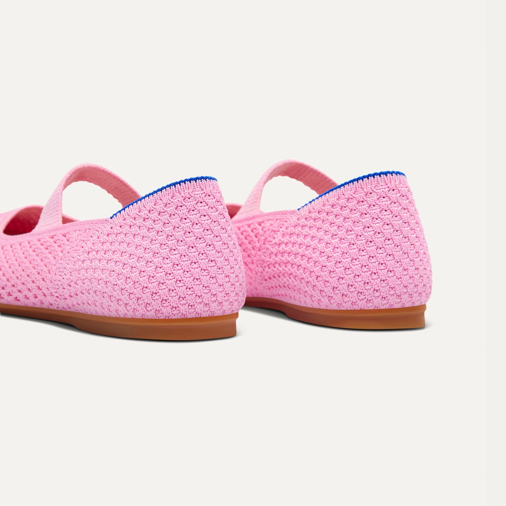 Close up of the heel of The Kids Mary Jane in Tutu Open-Knit.