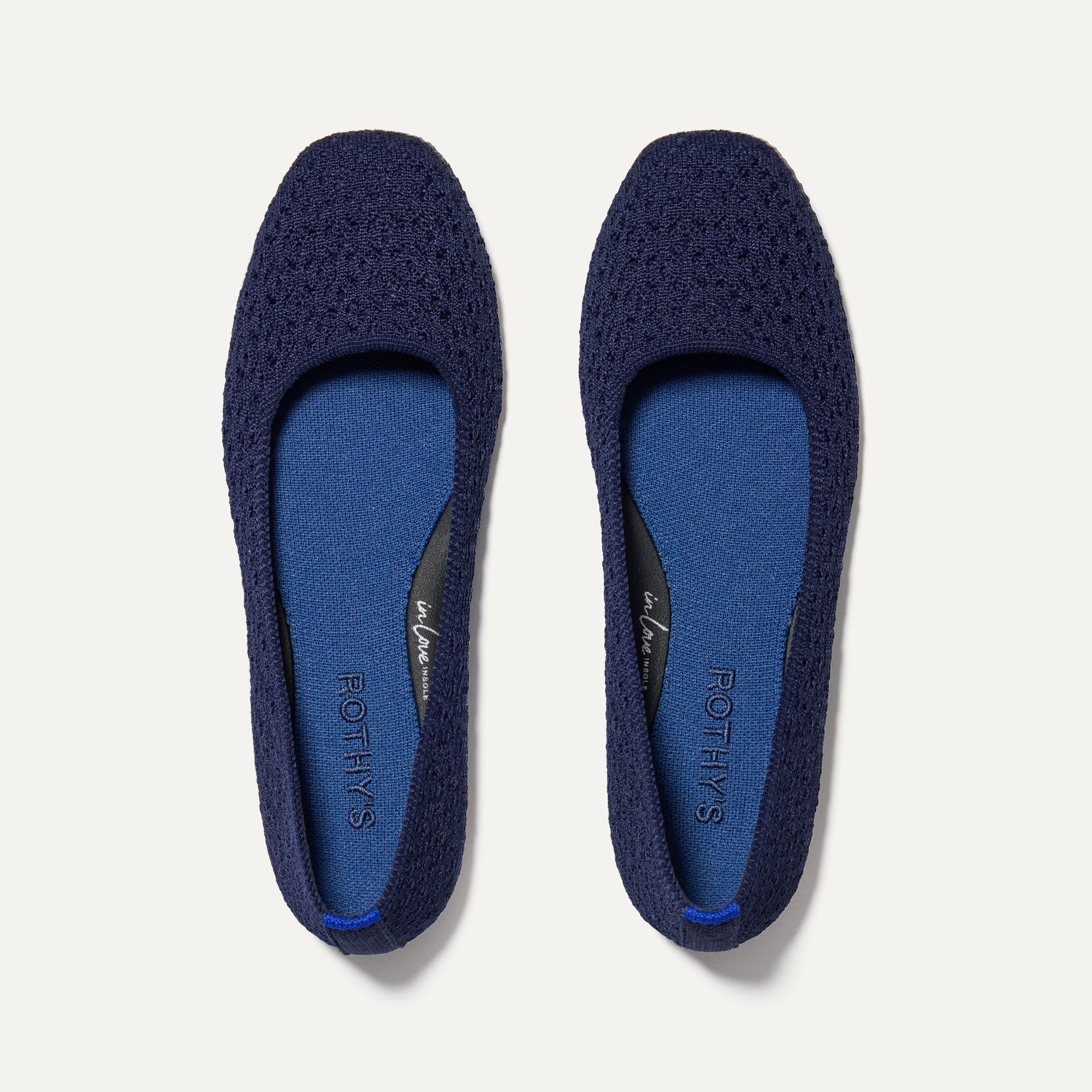 The Max Square in Deep Navy Crochet shown from the top.