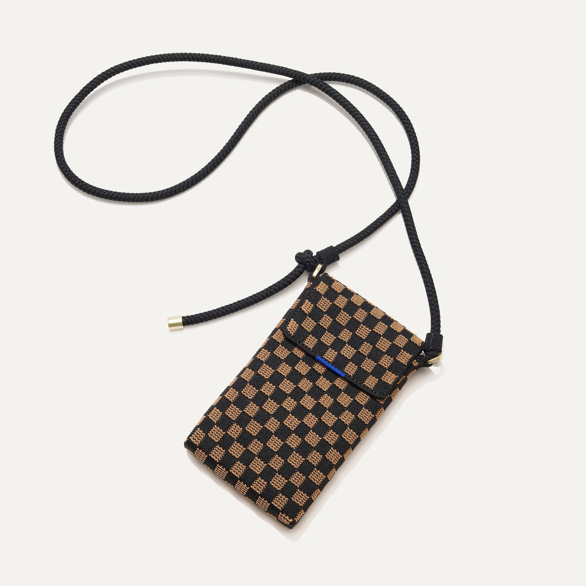 The Phone Crossbody in Midnight Song shown from above.