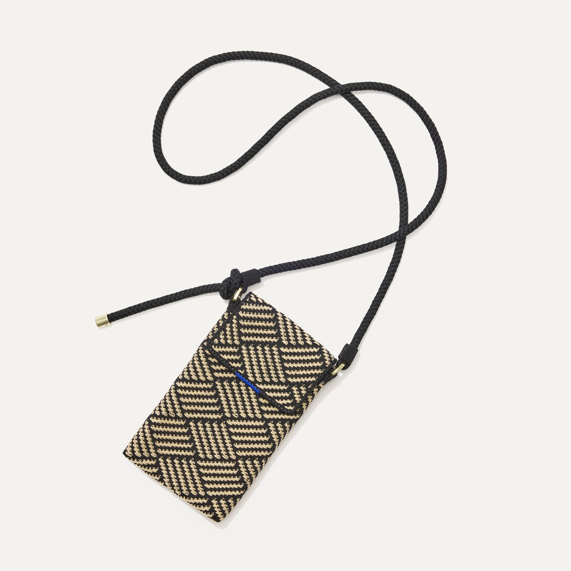The Phone Crossbody in Polar Zig Zag shown from above.