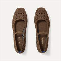 The Max Square Mary Jane in Cinnamon Crochet shown from the top.