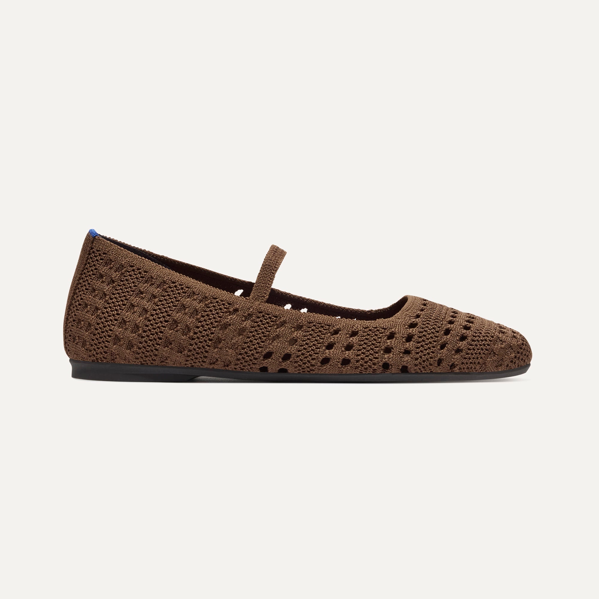 side | The Max Square Mary Jane in Cinnamon Crochet shown from the side.