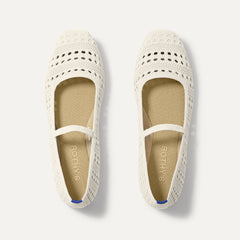 The Max Square Mary Jane in Sandy Crochet shown from the top.