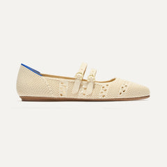 side | The Double Buckle Mary Jane in Powder Crochet shown from the side.