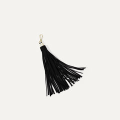 PLP |The Tassel Clip in Black shown from the front. 