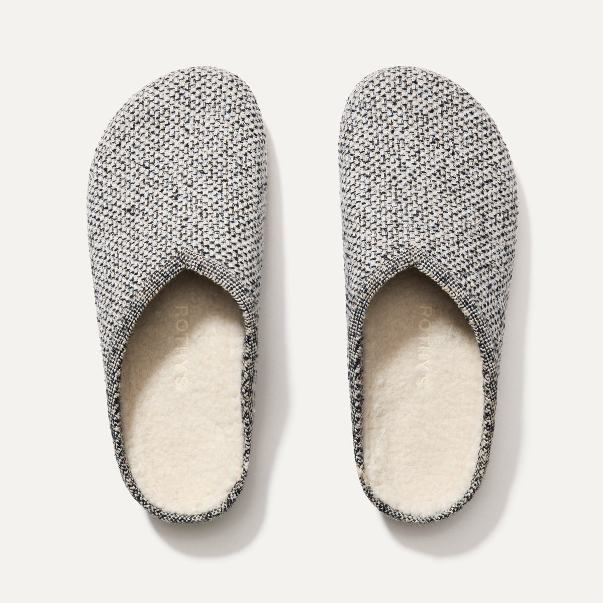 The Cozy Clog in Cookies and Cream Bouclé shown from the top. 