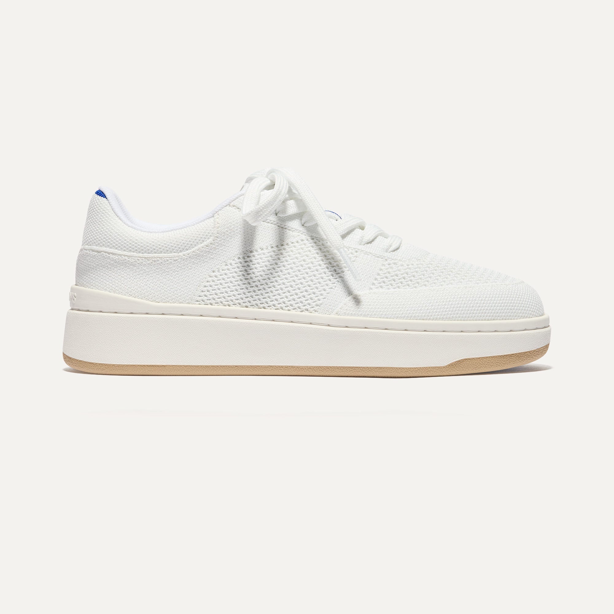The Court Sneaker in Bright White shown from the side. 