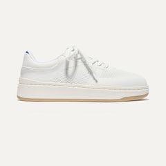 The Court Sneaker in Bright White shown from the side. 
