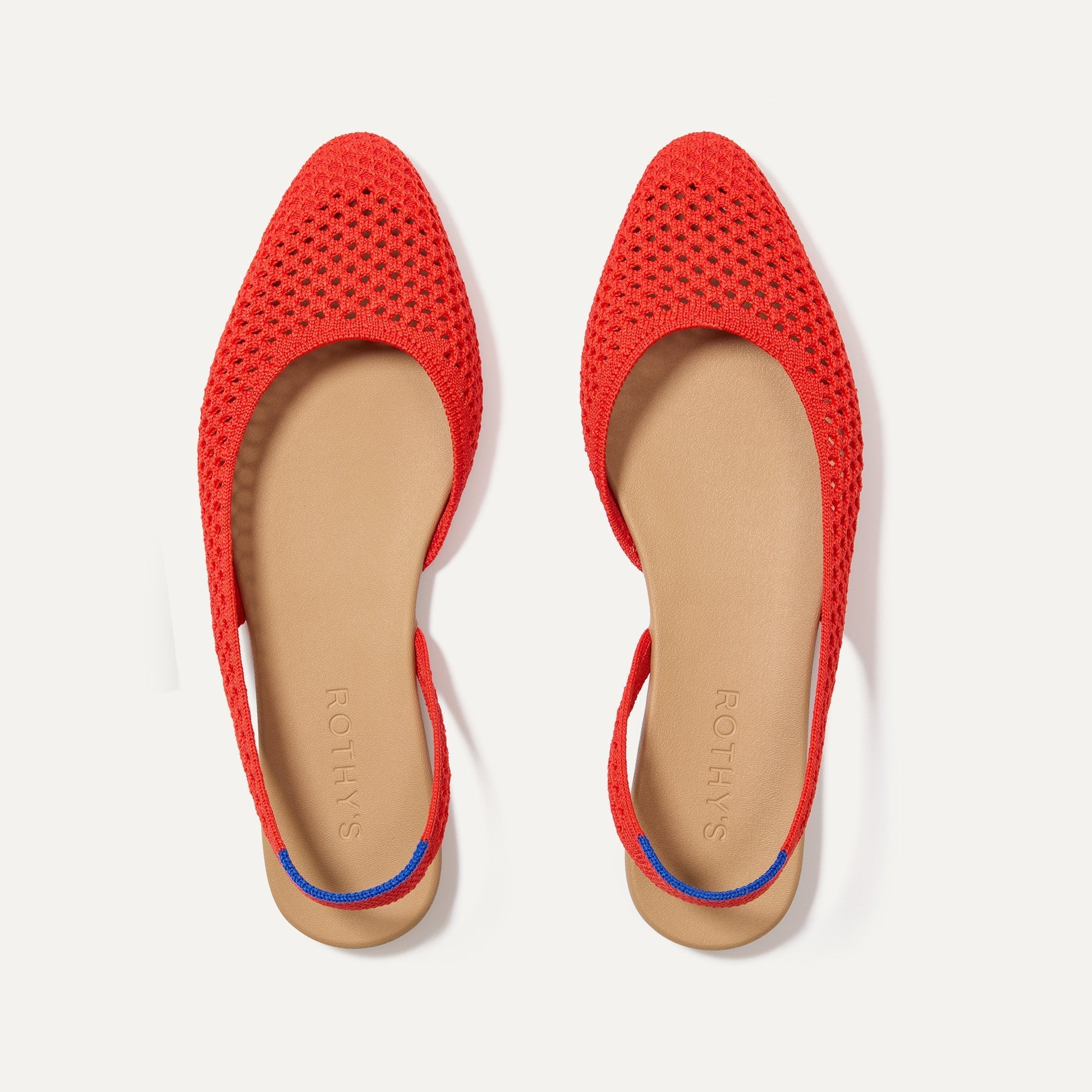 The Almond Slingback in Poppy Mesh shown from the top.