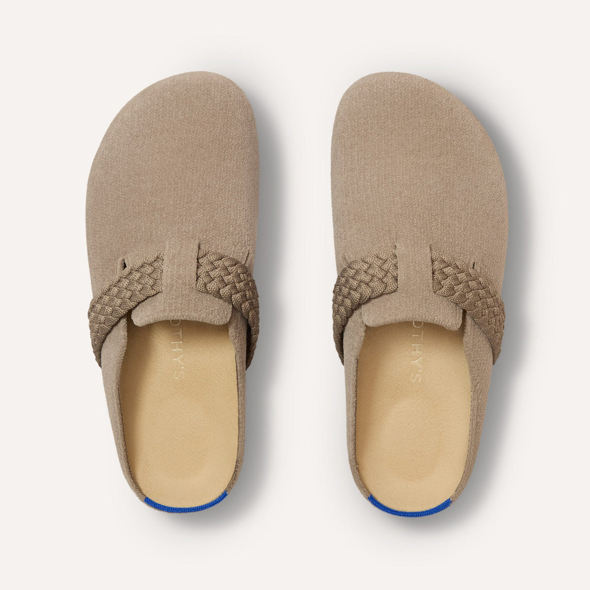 The Braid Clog in ReVelvet Sparrow shown from the top. 