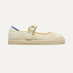 side | The Espadrille Mary Jane in Jasmine, shown from the side.