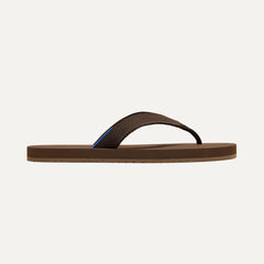 The Men's Flip Flop in Driftwood Brown shown from the side.