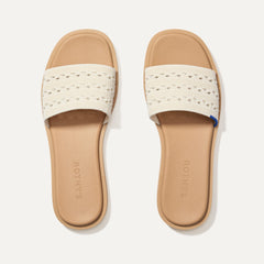 The Slide Sandal in Sandy Crochet shown from the top.
