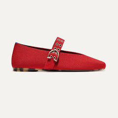 side | The Max Buckle Mary Jane in Cherry shown from the side.